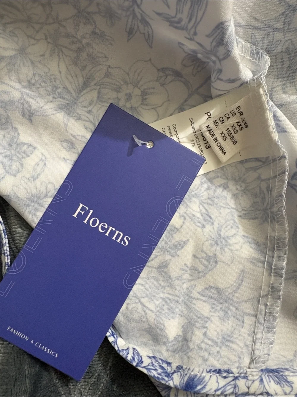 Floral Halter Ruffle Kids Dress by Floerns in Blue and White